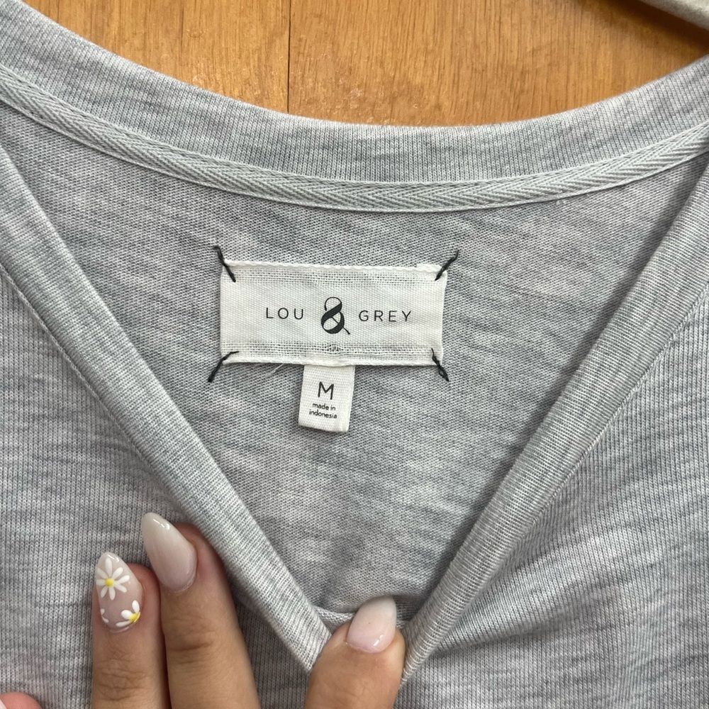 Lou & Grey Light Gray drawstring mini dress - Picture 2 of 3